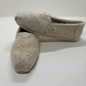 Toms Alpargata Beige Reprieve Speckled Twill Slip On Loafer New Women Size 7